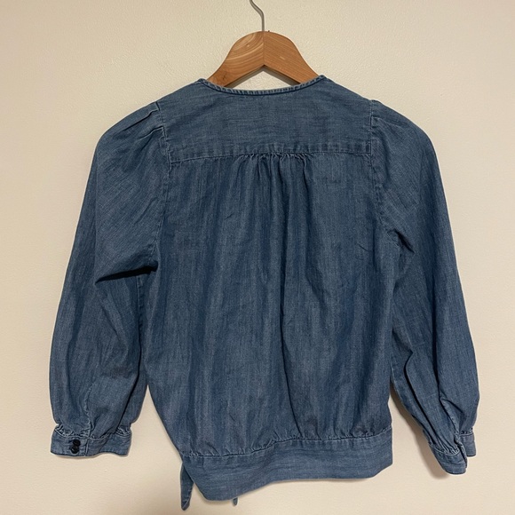 Madewell XS Denim Wrap Top - Picture 4 of 6